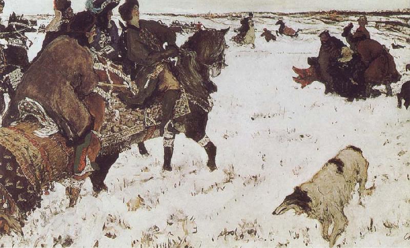 Valentin Serov Peter the Great Riding to Hounds oil painting picture